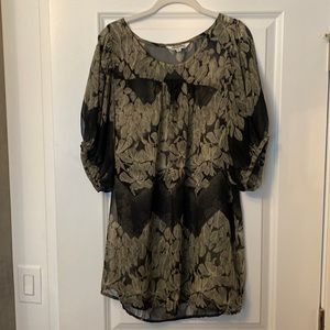 Sheer long floral print blouse